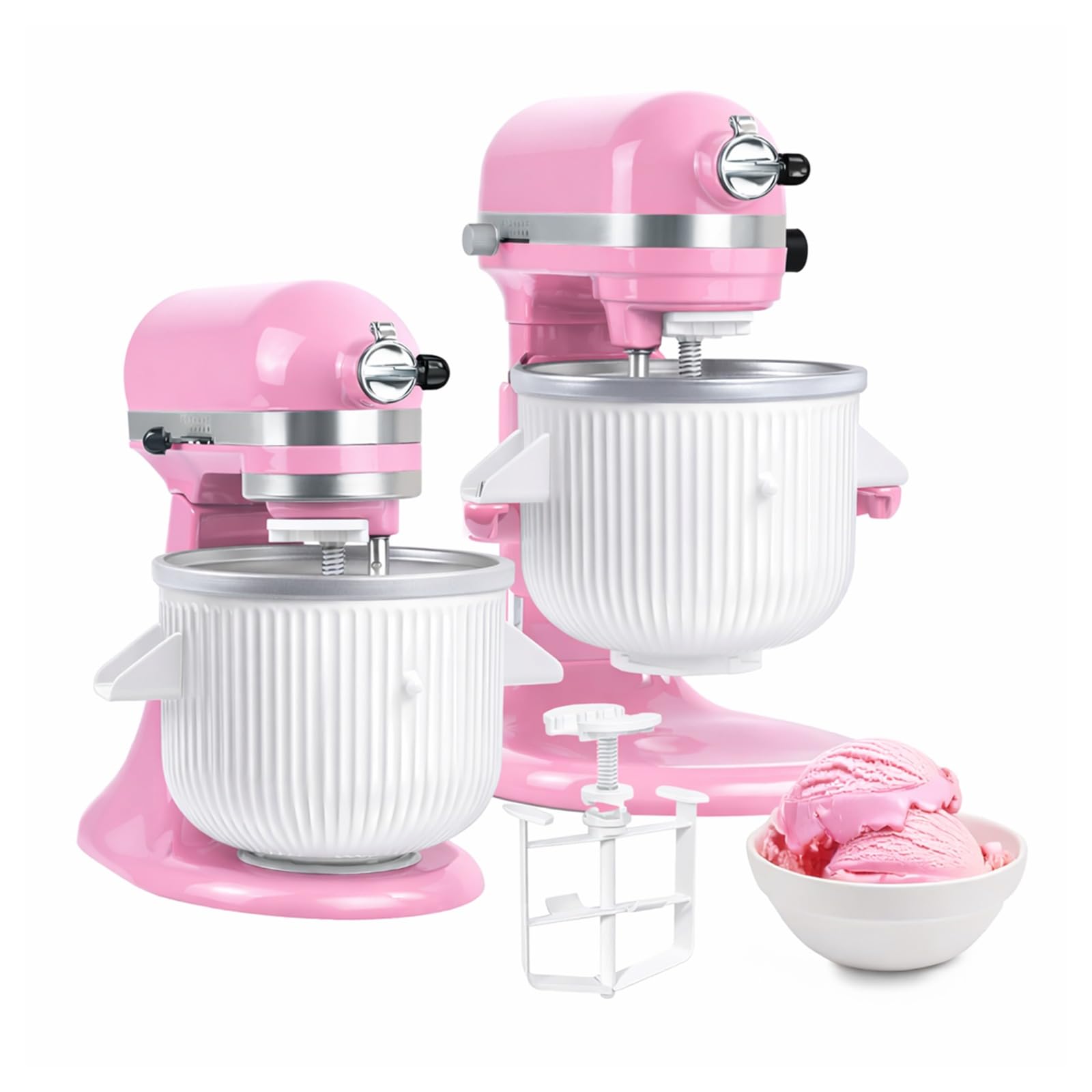 Eismaschinen-Aufsatz für KitchenAid StandMixer – Kompatibel mit KitchenAid 4,5QT, 5QT & 6QT Tilt-Head und Bowl-Lift Mixern – 1,9L Eisschale für Eiscreme, Sorbet, Gelato und Frozen Joghurt