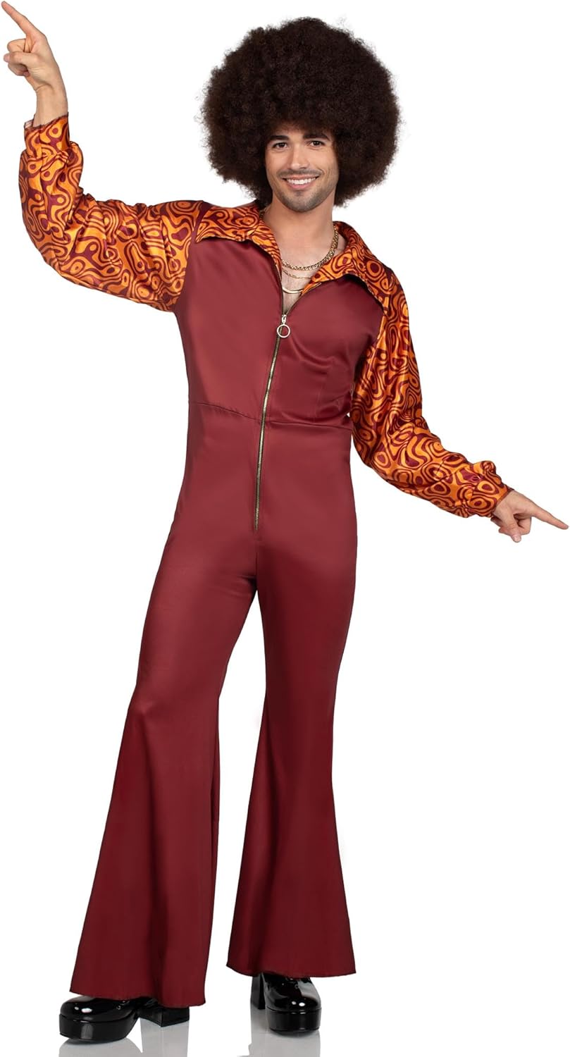 Leg Avenue Mens Disco Leisure Suit Costume Dress Halloween Costume for Women X-Large Multicolor