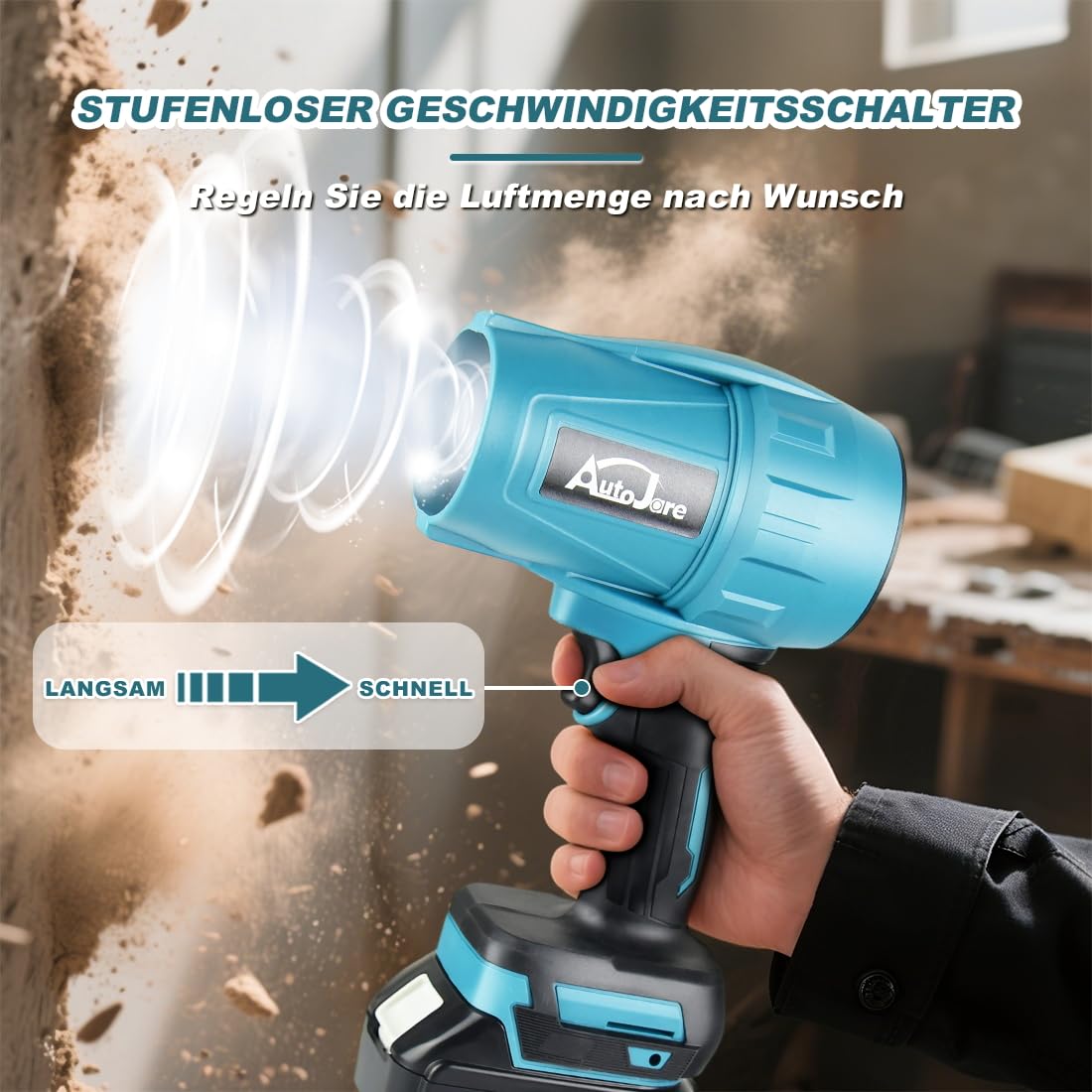 Akku-Laubbläser Kompatibel mit Makita 18V Akku Bürstenloser Mini Gebläse 28000RPM Turbo Gebläse für Auto, Staubbeseitigung, Schneefräsen (ohne Batterie)