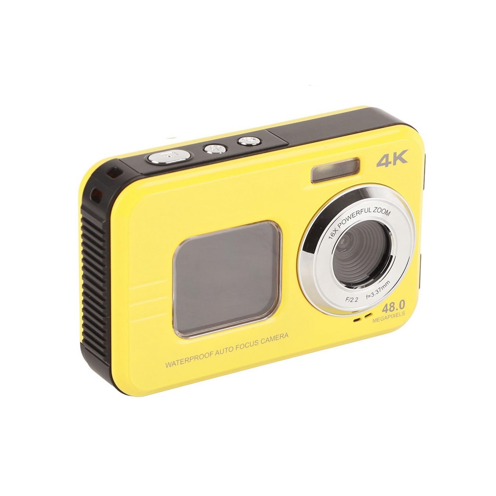 Macchina Fotografica Di Sport Subacquea 48MP 4K Uscita Video Zoom Digitale 16X Anti Shake Impermeabile Vlog Cattura Facilmente Momenti Meravigliosi(Yellow)
