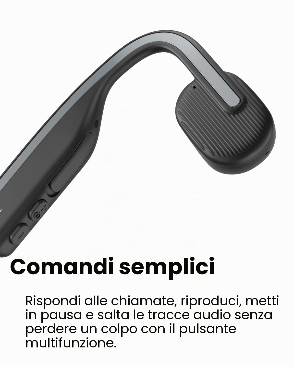 SHOKZ OpenMove cuffie a conduzione ossea Bluetooth 5.1, audio open-ear chiaro, fino a 6 ore autonomia, leggere 29g, IP55 resistenti a acqua e sudore, ideali per corsa, sport e uso quotidiano, Grigio