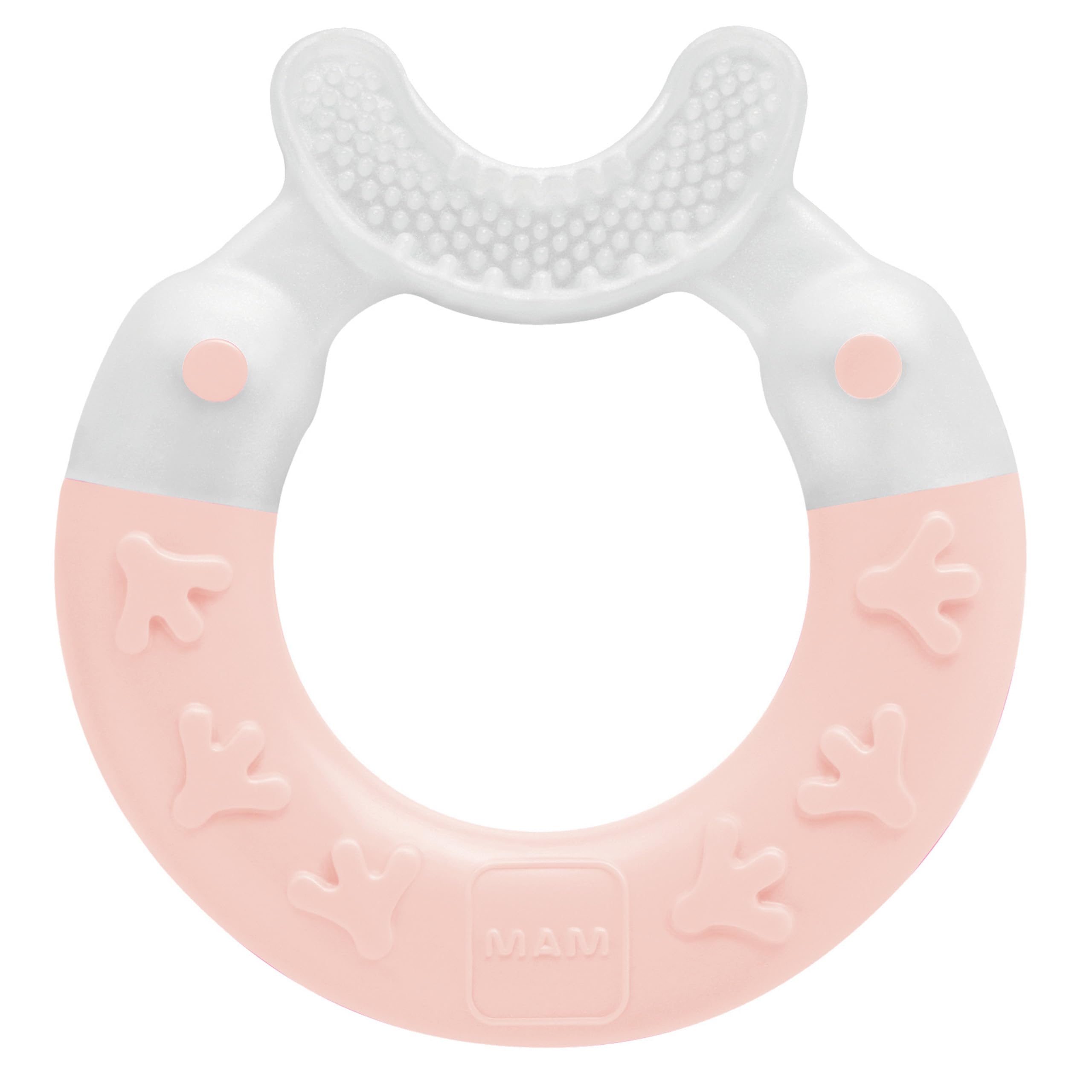 MAM Bite & Brush | Baby Teething Toy | Suitable for 3+ Months | Soothes Painful Gums | Easy-to-Hold Ring Handle | BPA- and BPS-Free | Purple