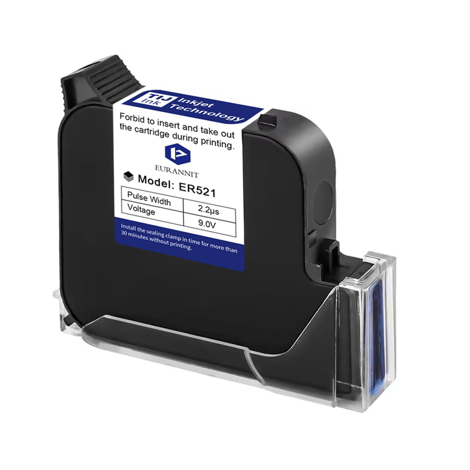 Handheld inkjet printer printing various content types including text, dates, barcodes, and QR codes on a white surface.