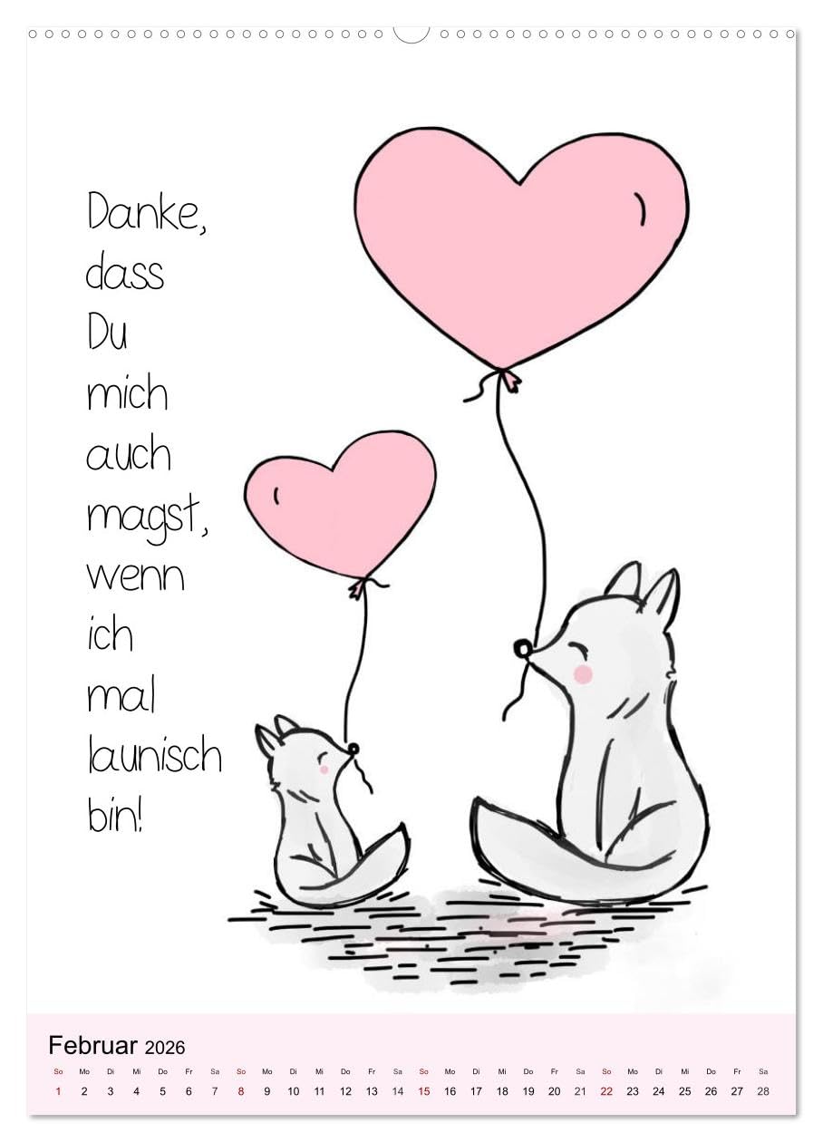 Freundin für immer! Sprüche-Kalender für Seelenverwandte! (hochwertiger Premium Wandkalender 2026 DIN A2 hoch), Kunstdruck in Hochglanz: Danke sagen! ... für die beste Freundin! (CALVENDO Menschen)