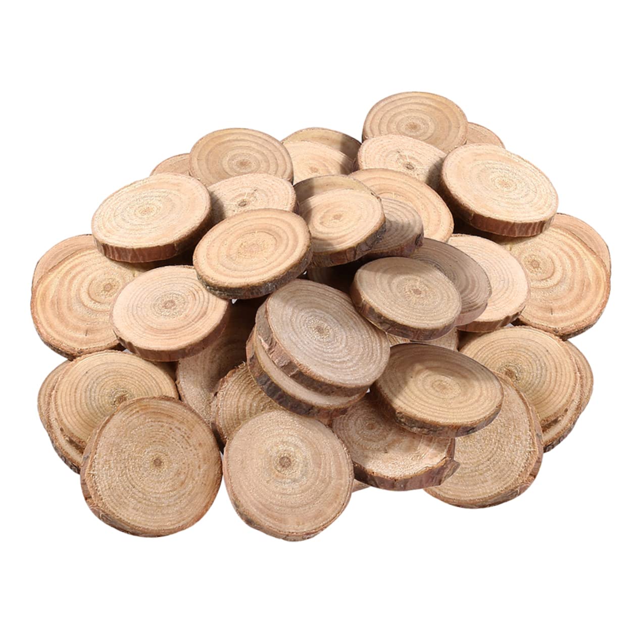 STOBOK 300piezas Rodajas De Madera Natural Pulidas Para Manualidades De Chips De Madera Redondos Para Decoración De y Fotografía Boda y