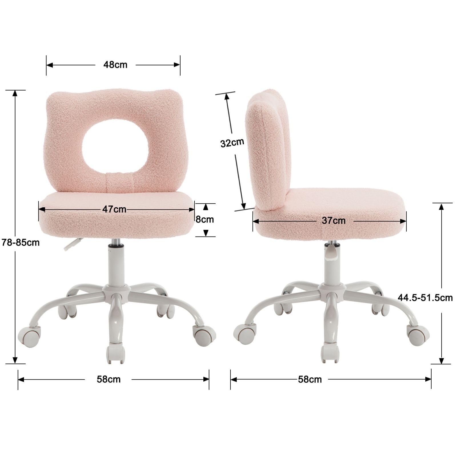 Ya-home Chaise de Bureau Enfant en Fausse Fourrure, Chaise Bureau à roulettes pour Fille, Fauteuil d'Etude Réglable Hauteur, Rose - Maison Ya-home Chaise de Bureau Enfant en Fausse Fourrure, Chaise Bureau à roulettes pour Fille, Fauteuil d'Etude Réglable Hauteur, Rose - Maison