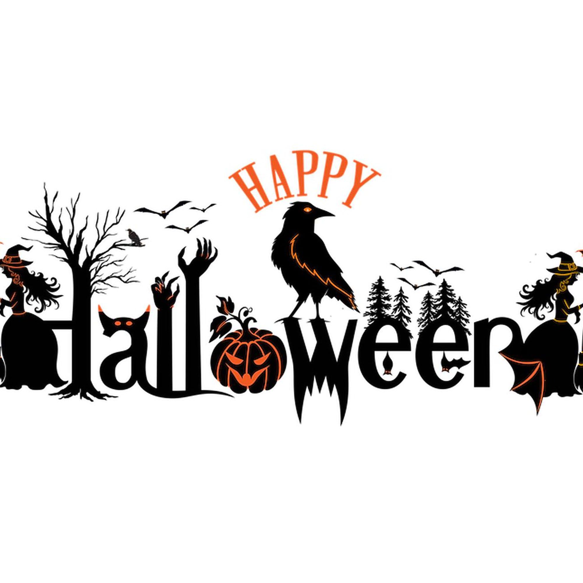 CafePress Happy Halloween Black & Orange Spooky Typogr 4