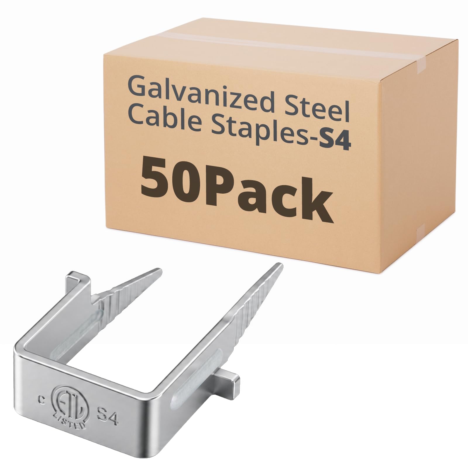 100-Pack Galvanized Cable Staples for 14/2-10/4 NM-B, ETL Listed — Amazon image 17