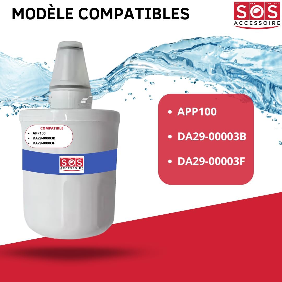 SOS Accesorio - Filtro de agua AQUAPURE / APP100 para frigorífico, congelador Samsung 484000000513, DA29-00003G (7 unidades)