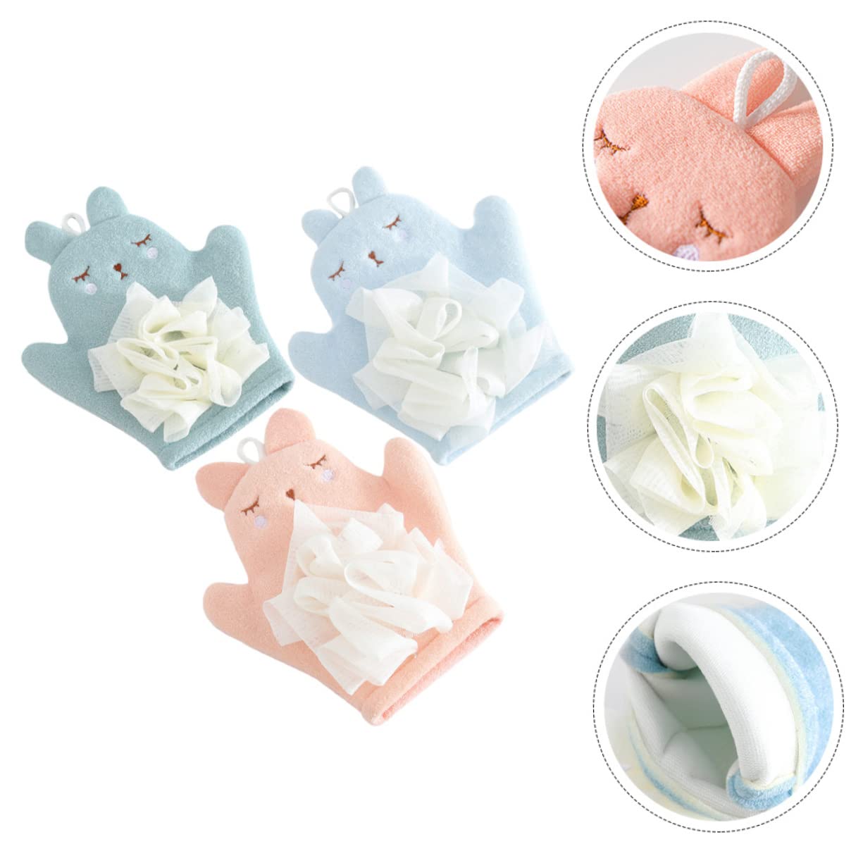 FOMIYES 3 Set Di Guanti Da Bagno Esfolianti Per Il Corpo Guanti Da Bagno Per Spa Guanti Esfolianti Per Un'esfoliazione Delicata E Una Della Bellezza 3 Pezzi*3