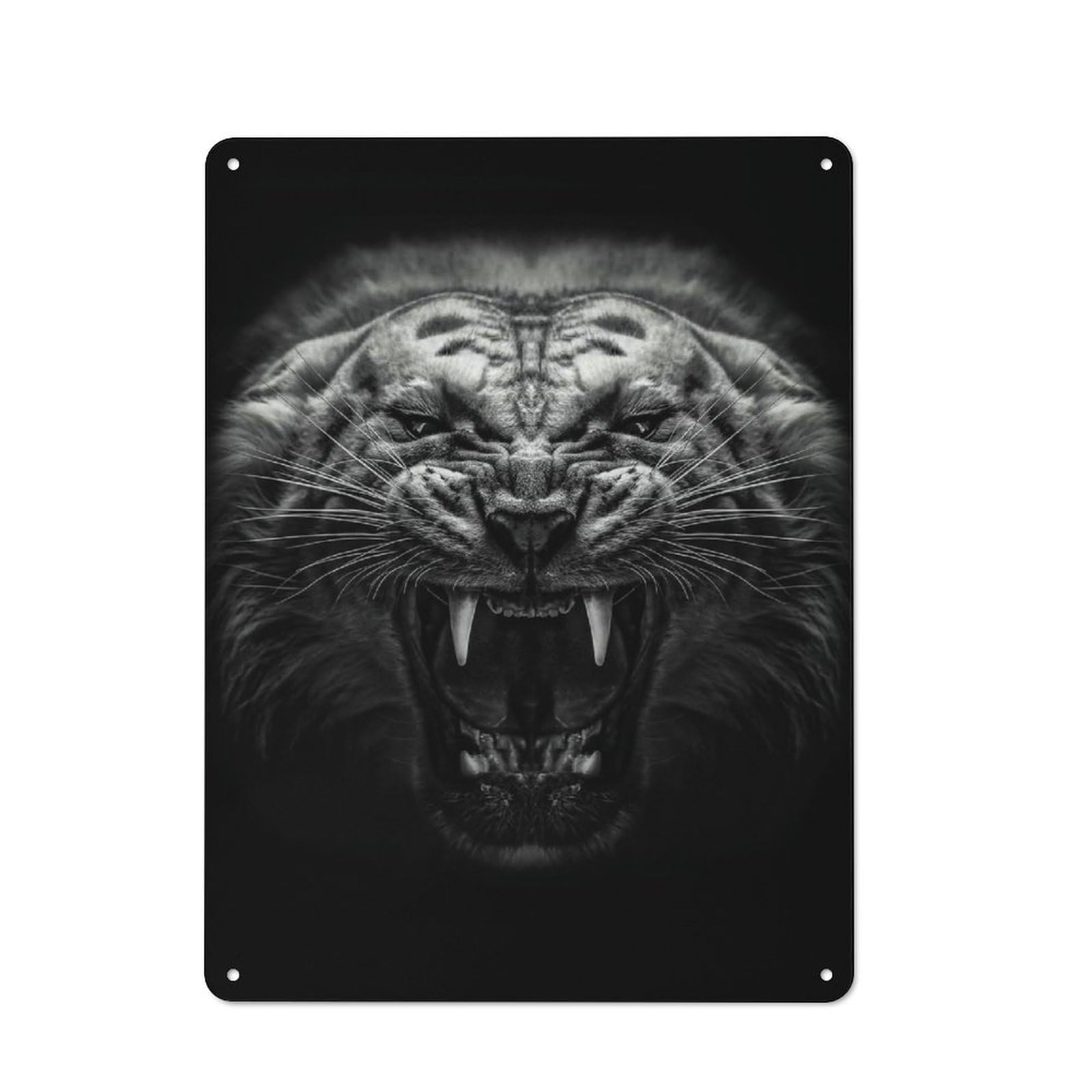 Junmoney Style-23 Angry Tiger Poster Retro Tin Sign 40X30cm For Café Or Restaurant, Housewarming Wall Decor For People Furnishing Café And Restaurant