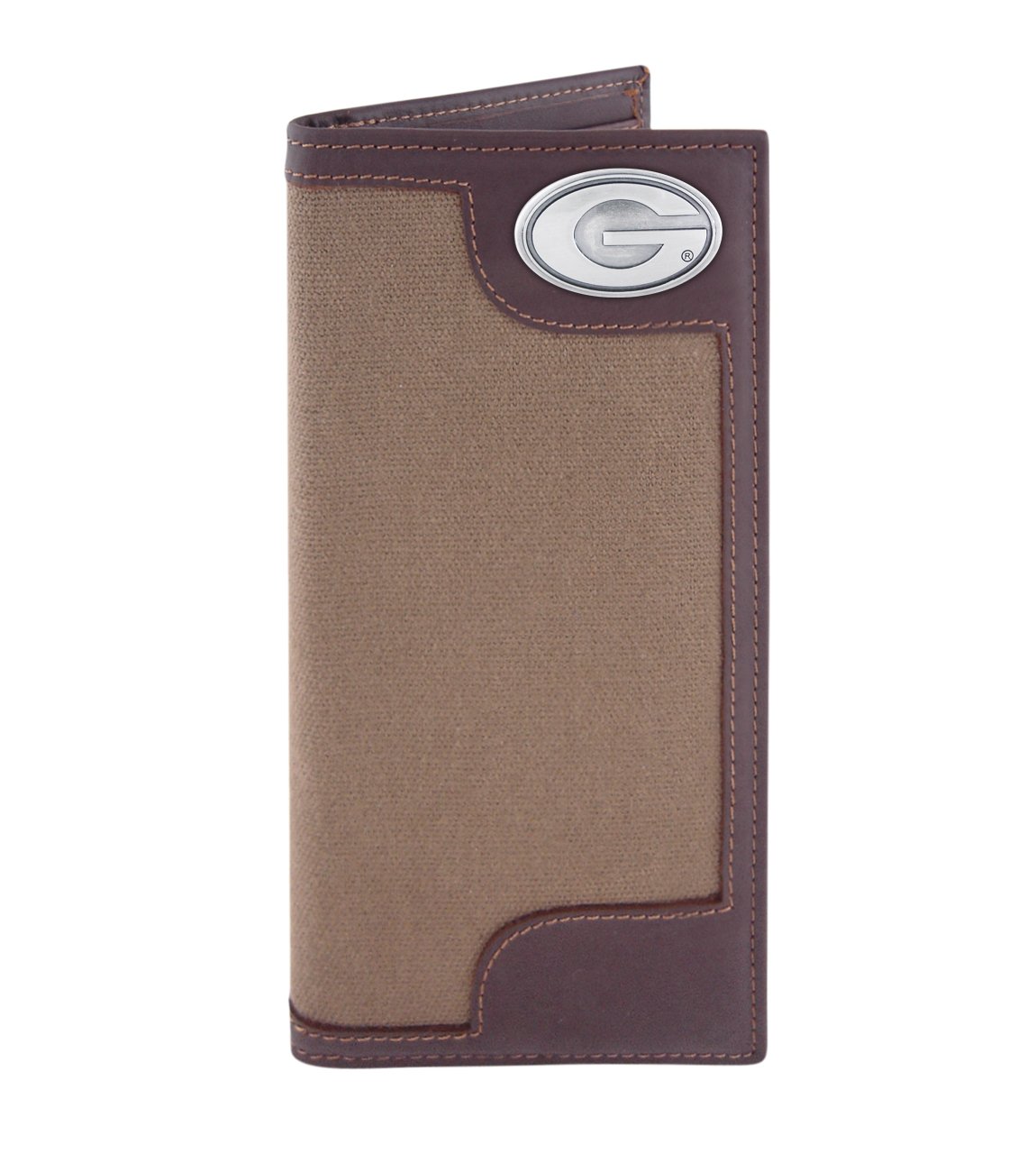 ZEP-PRONCAA Canvas Leather Concho Secretary Wallet, Olive