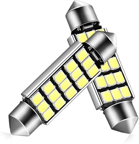 2 bombillas LED de 1.654 in 3014 chipsets, luz LED de doble punta para techo, luz de lectura sin errores, para interior LED, cúpula, mapa, puerta,
