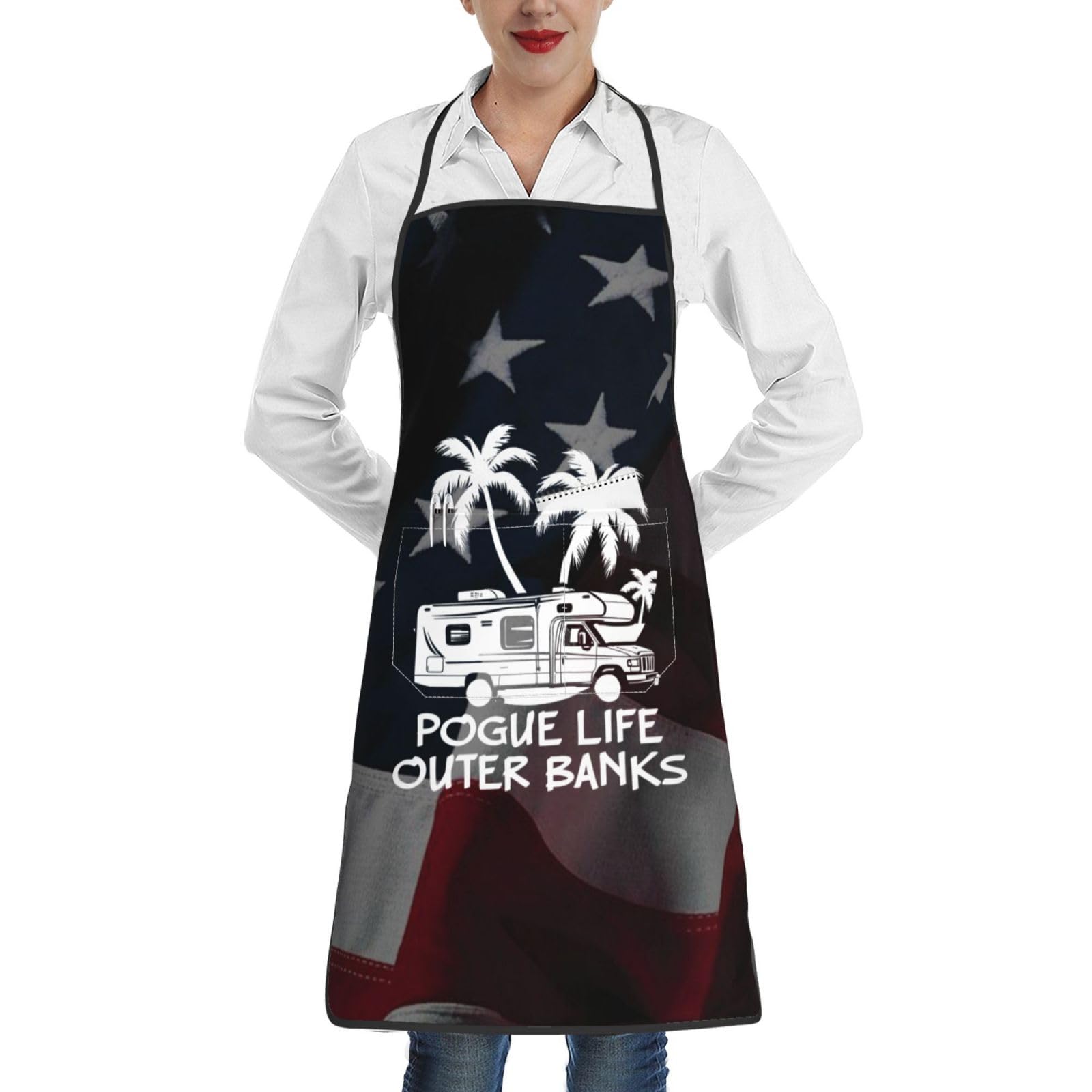 nopicsn Pogue Life Apron for cooking with Pockets Women Men Kitchen Chef Funny Aprons