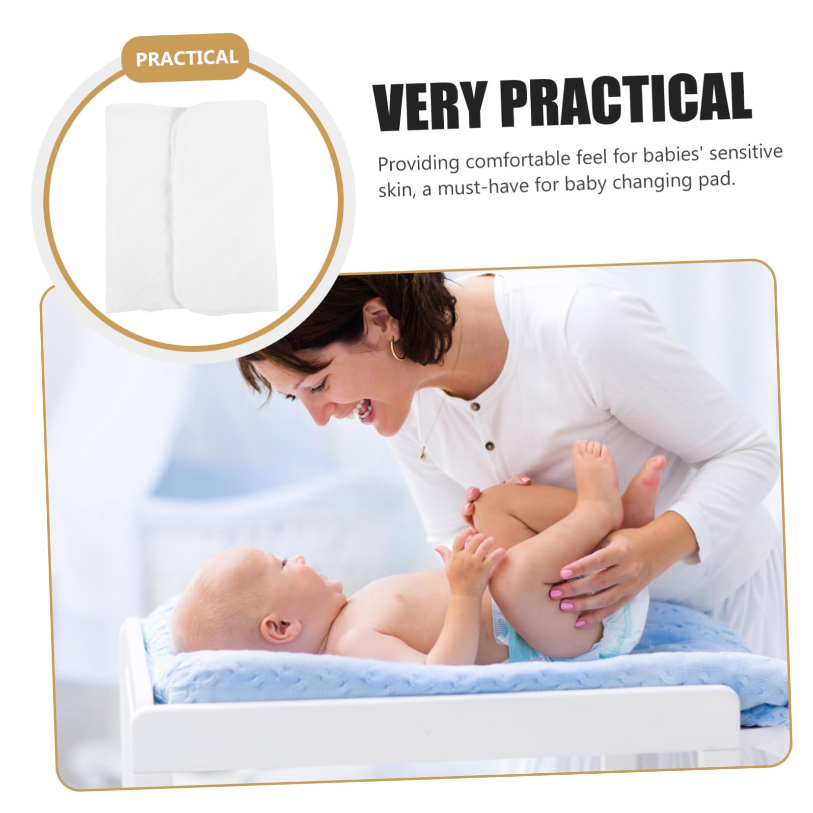 IWOWHERO Soft 3-Layer Cloth Diapers Newborn Washable Reusable Nappies Burp Cloths