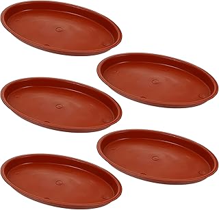 DOITOOL Accessory Tray Plants Pots Tray 5pcs Plant Saucer Plastic Plant Trays Round Flower Pot Containers Plant Pot Saucers for Indoor and Outdoor Red Accessory Tray Square Stand