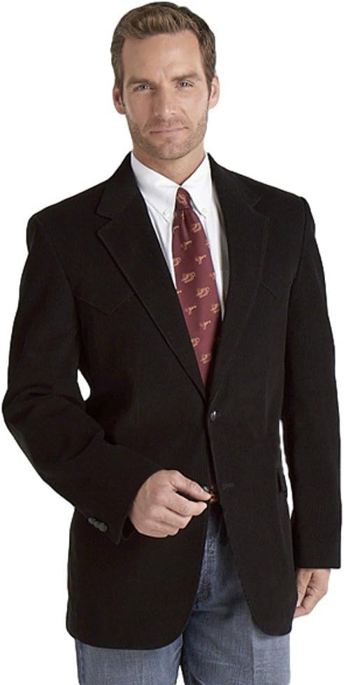 Circle S Men's Corduroy Sport Coat Big and Tall Black 52 REG