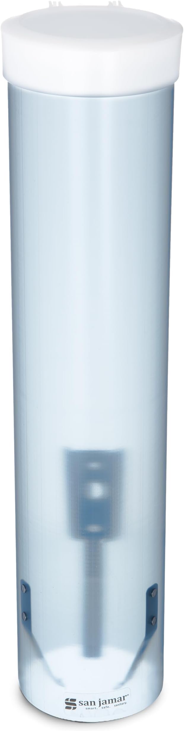 San Jamar C3165 Medium Pull Type Water Cup Dispenser, Fits 4oz to 10oz Cone and Flat Cup Size, 2-1/4" to 3-1/4" Rim, 16" Tube Length, Frosted Blue