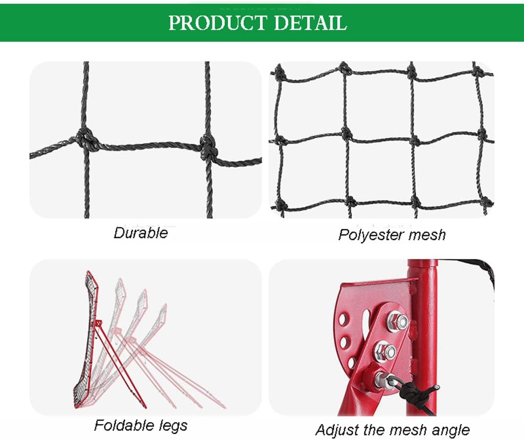 Baseball and Softball Rebound Net, Adjustable Angle Pitchback Training Screen | Practice Catching, Throwing, Shooting