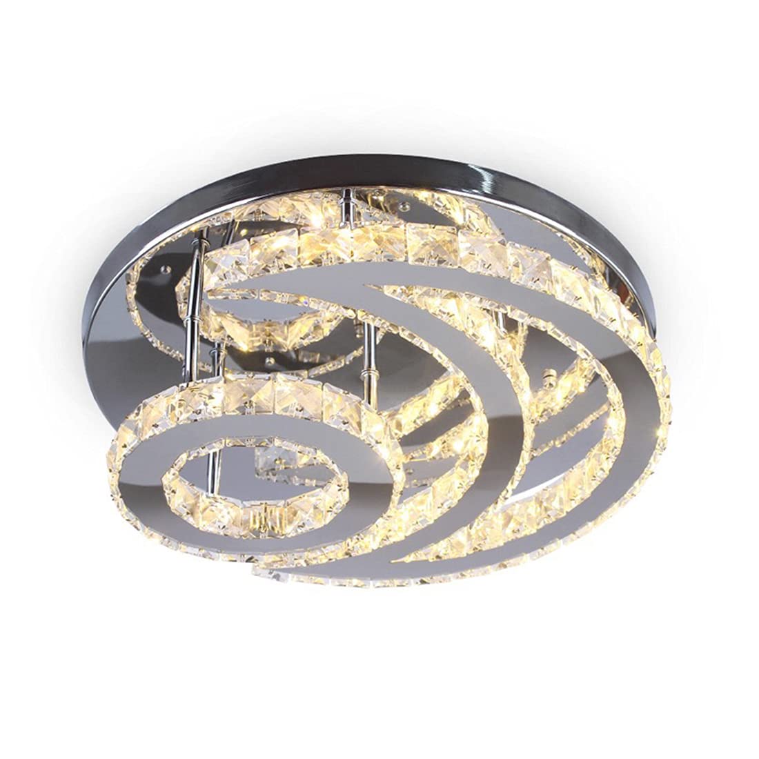 Plafonnier LED cristal 50W dimmable avec télécommande pour salon moderne - 8