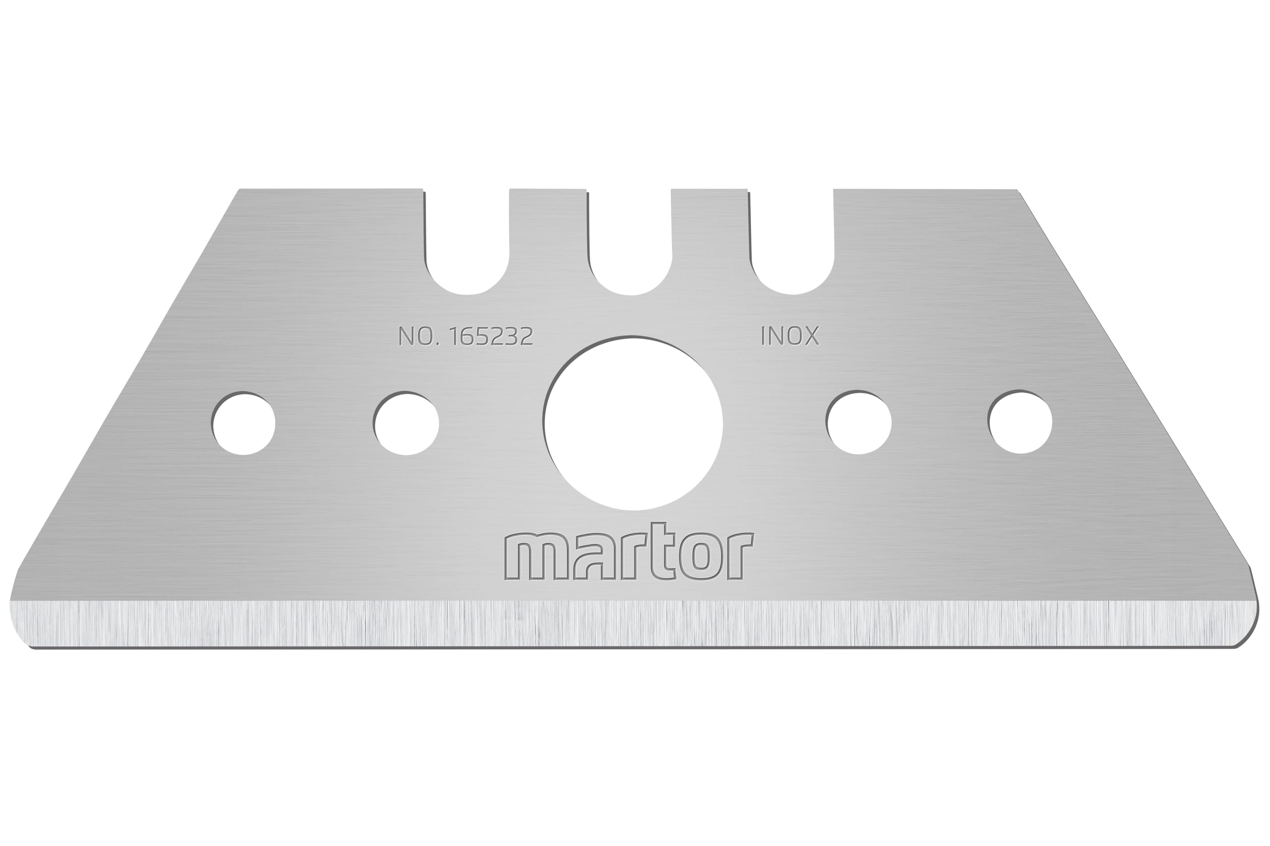 MARTOR 10 x Hoja trapezoidal, hojas de recambio Cúter, Cuchillo de seguridad, 18,9 mm, afilado, en dispensador, utilizable en 2 pliegues, nº 165232