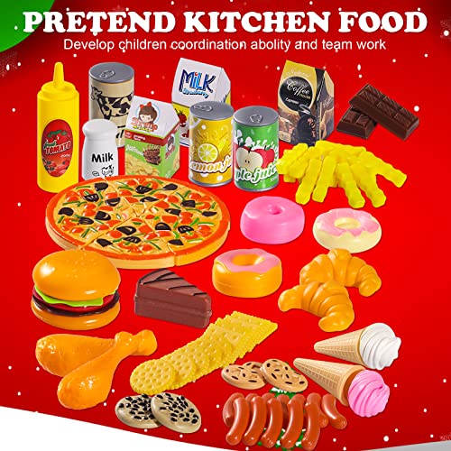 Mgparty 160 Pieces Play Food Set, Pretend Play Food For Children Plastic Food Fruits Vegetables Accessories Toys, Play Kitchen For Birthday Party Supplies #TOP3