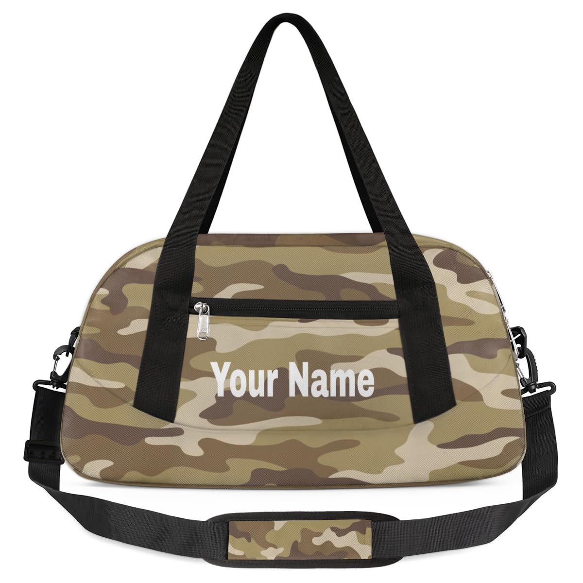 Personalized Camouflage Effective Sport Duffel Bag Custom Name Kids Gym Bags Carry On Travel Bag Weekender Overnight Bag for Boys Girls Teens