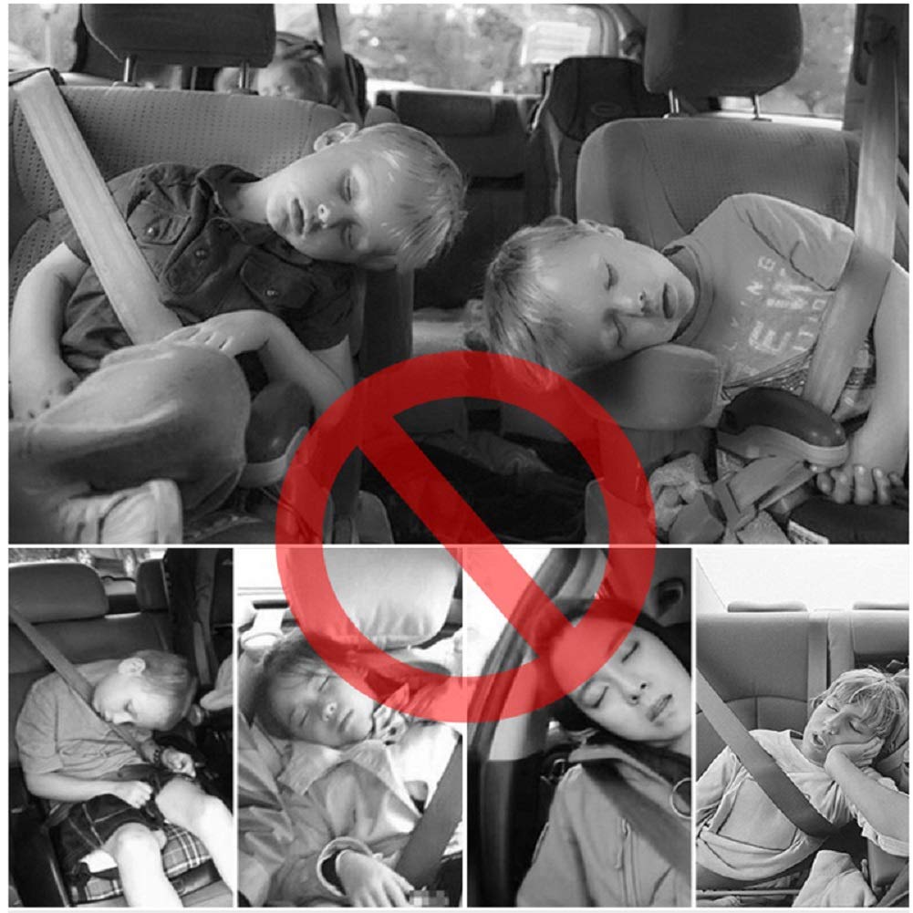 Almohada para reposacabezas de asiento de coche, almohada de algodón con memoria para cuello ajustable para viaje adecuado para niños adultos y viajes marrón marrón
