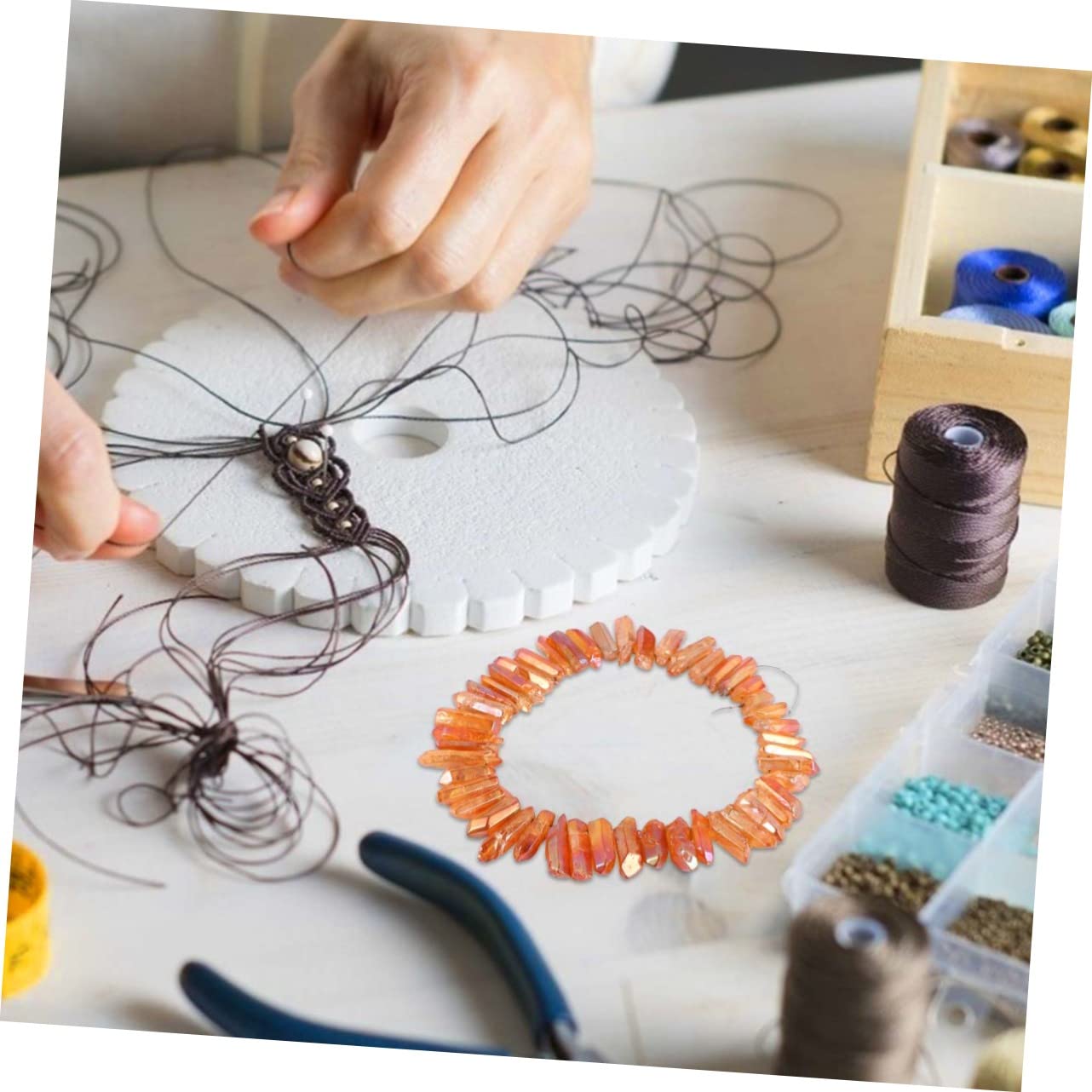 DIYEAH 3ensembles Kit De Pour Boucles Oreilles Ensemble De Cristaux Orange Pour Accessoires De Bijoux Fait Main Pour Délicates