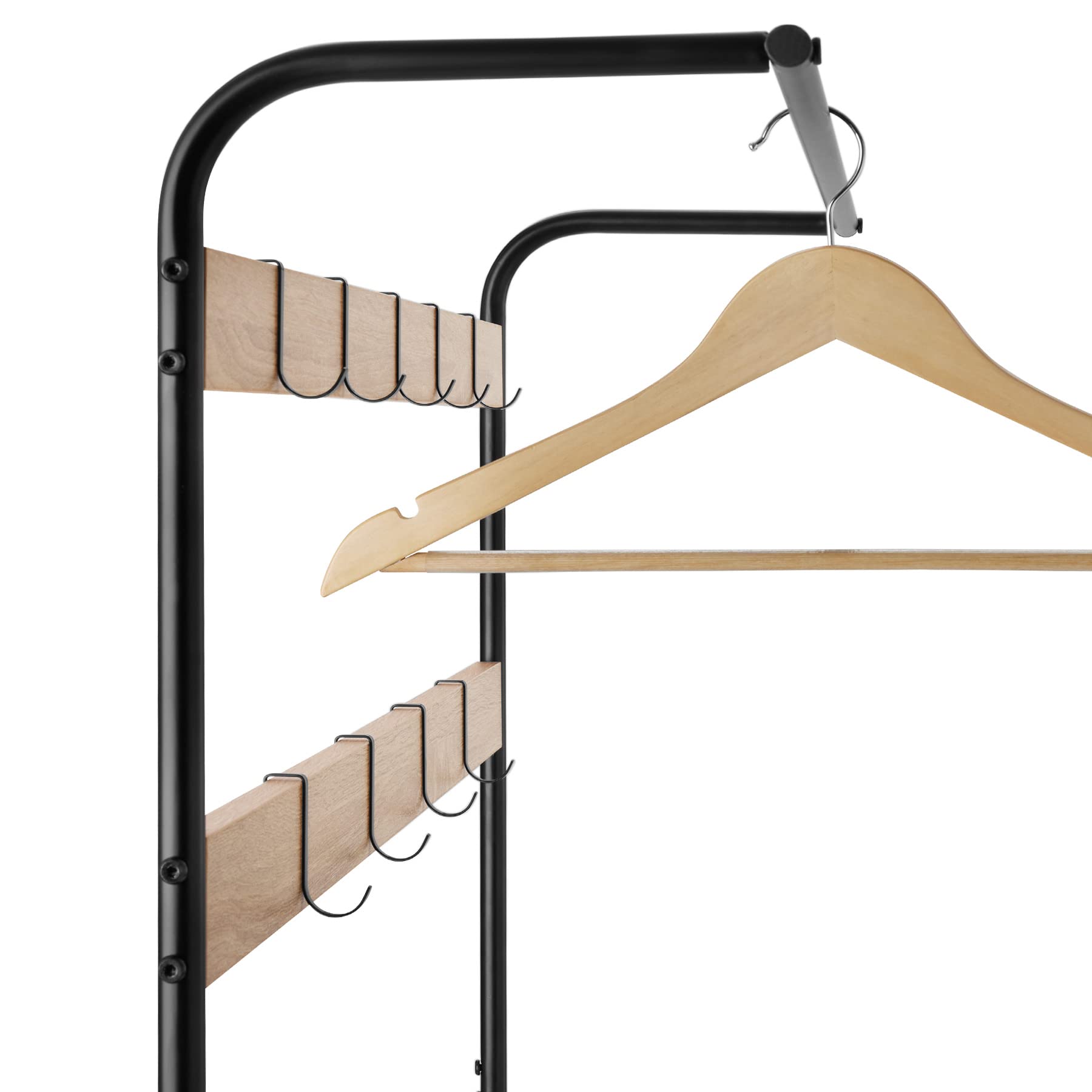 TecTake Appendiabiti Da Terra Con Panca E Ripiani – Mobile Ingresso Salvaspazio 85x36x184 Cm – Struttura In Acciaio E Legno Scuro - 2