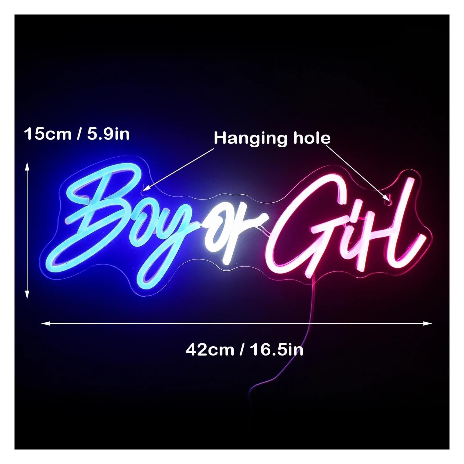 Luce per insegna al per neon ragazzo o ragazza acrilico matrimonio compleanno festa negozio bar(A)