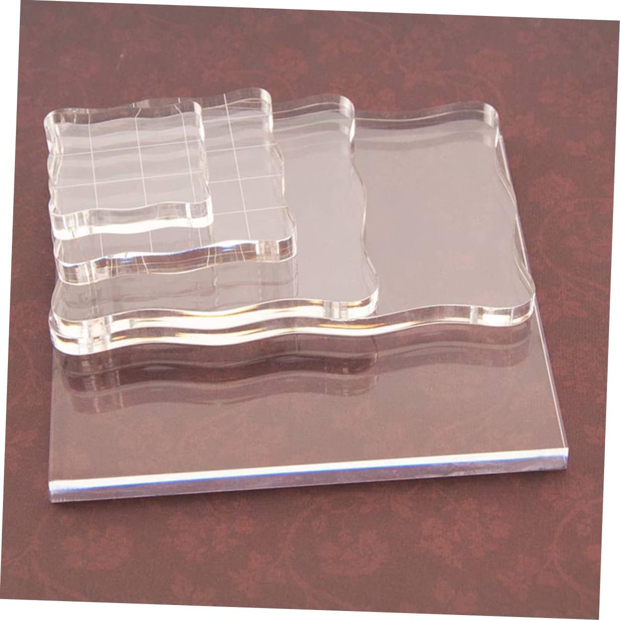 Acrylic Stamping Block Handle, Round Bead Design for Crafts