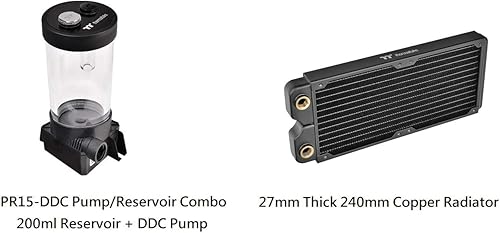 Miniatura 3 de Thermaltake Pacific C240 Ddc ResPump 5V Sincronización de placa base Radiador de cobre PETG Tubo duro Kit de refrigeración por agua CL-W242-CU12SW-A