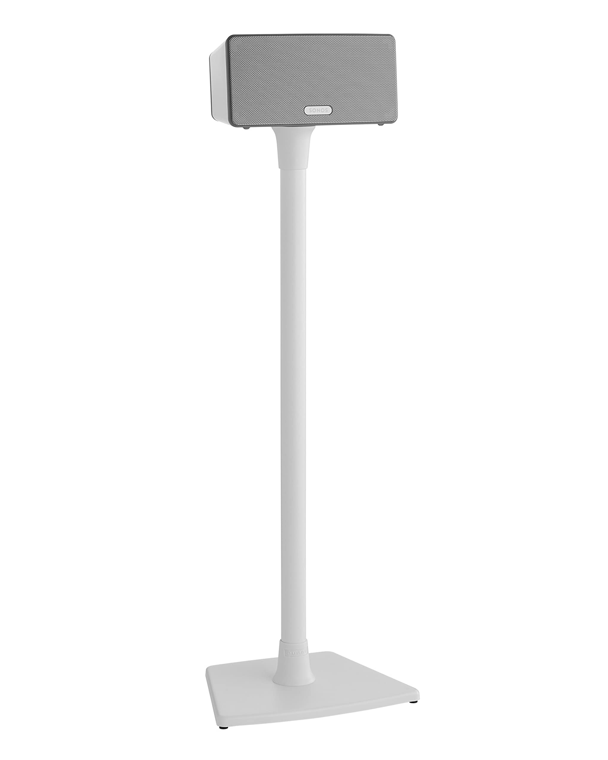 Sanus Wireless Sonos Speaker Stand for Sonos One, Play:1, & Play:3 - Audio-Enhancing Design with Built-in Cable Management - Single Stand (White) -