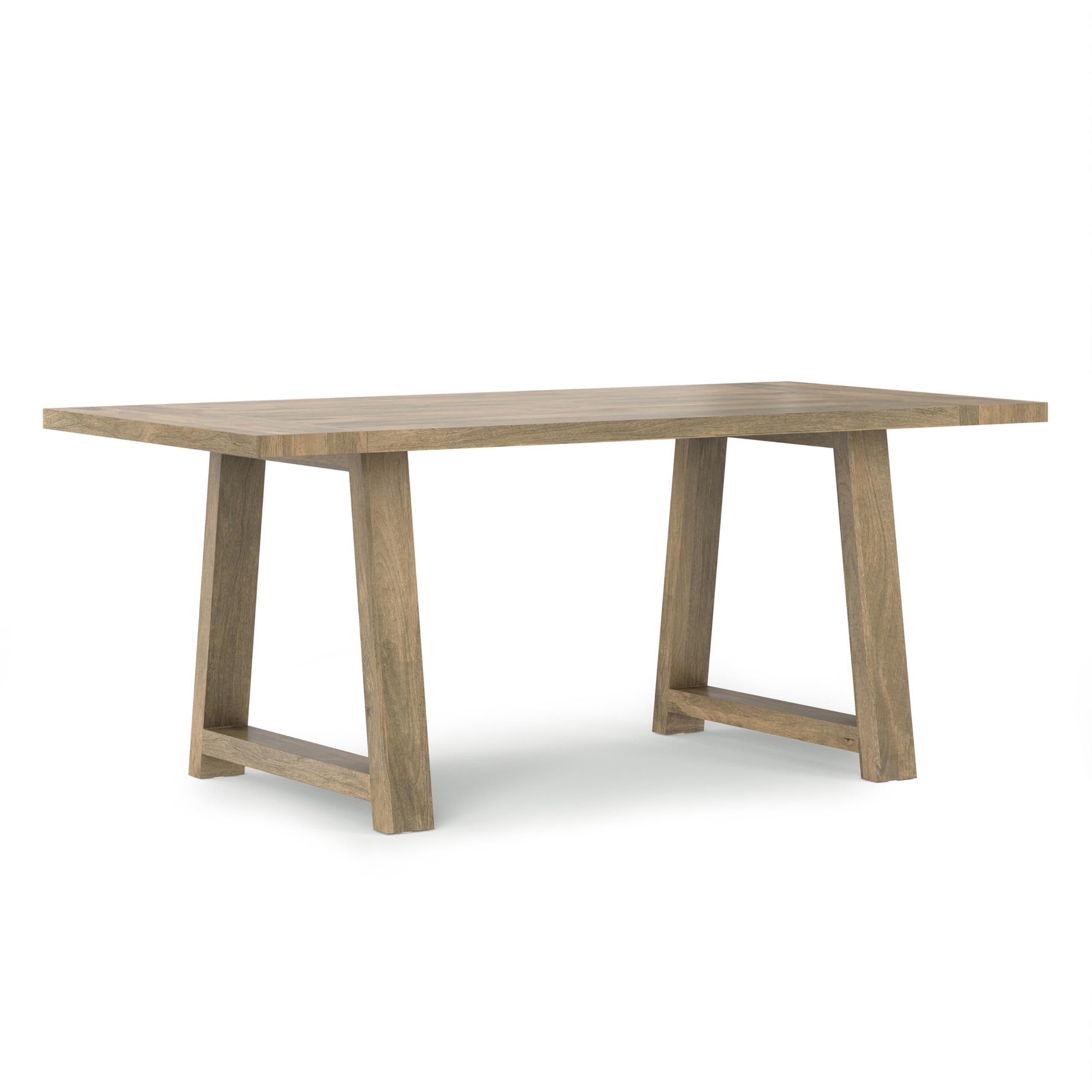 SIMPLIHOME Whitley Dining Table, Solid Mango Wood in Grey