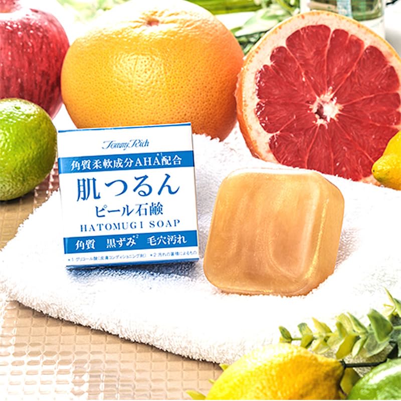 新品・未開封 トミーリッチ 肌つるんピール石鹸 角質ケア 100g×9個セット Amazon | トミーリッチ 肌つるんピール石鹸 100g 角質ケア 洗顔