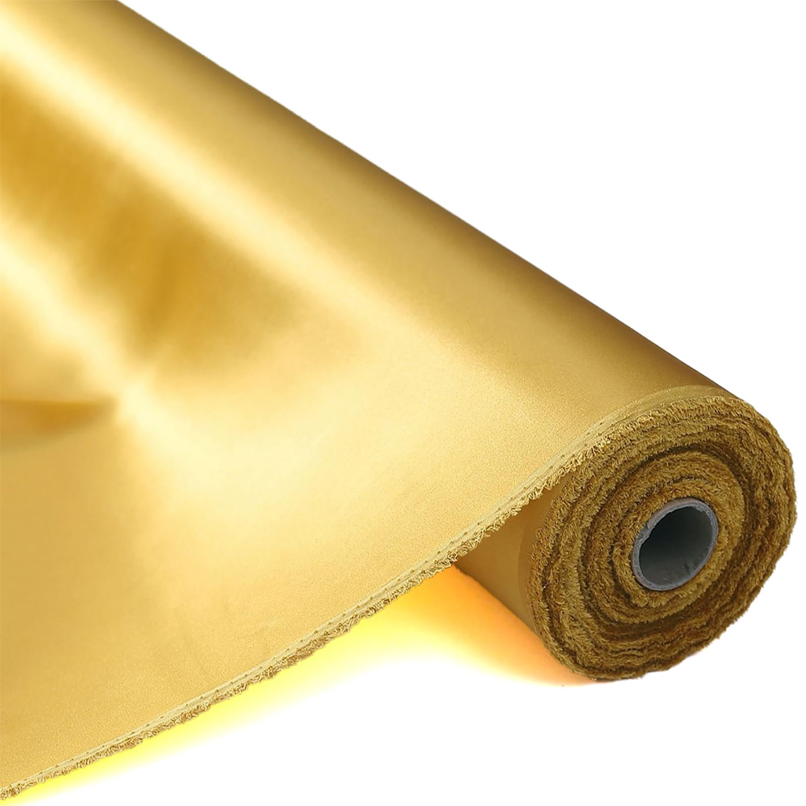 100% Pure Mulberry Silk Fabric 114cm Width 16m/m Charmeuse Stain Silk by 5 metre for Pajamas,Shirt or DIY Crafts(Gold) — image 1