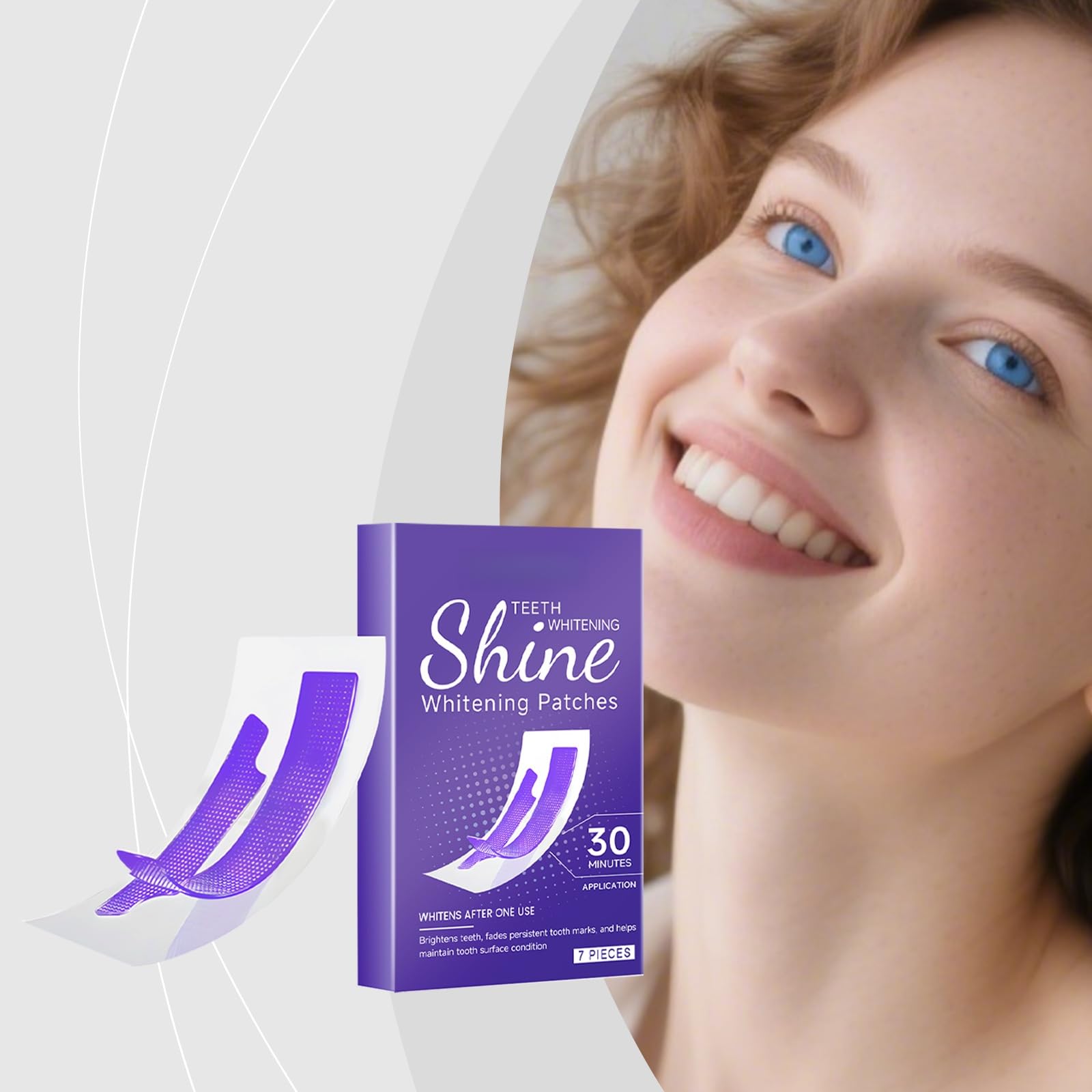 Nastro sbiancante viola morbido, sbiancamento dentale efficace, elimina le macchie di caffè/tè/vino per teeth whitening (7 pezzi)