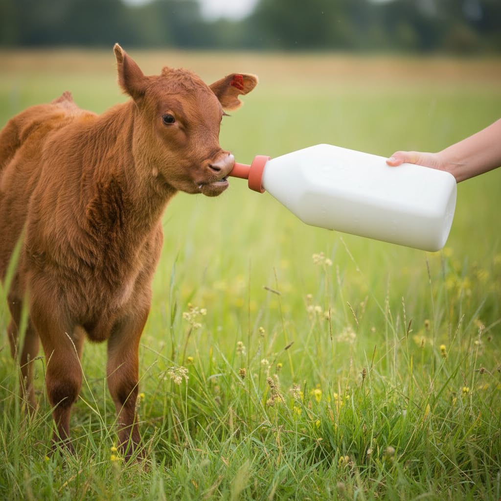 Haofy Biberon Portatif de Lait de Veau de 4L pour Le Bétail de Bétail, Outil de Sevrage Progressif pour Le Bétail de Veau Empêchent la Succion