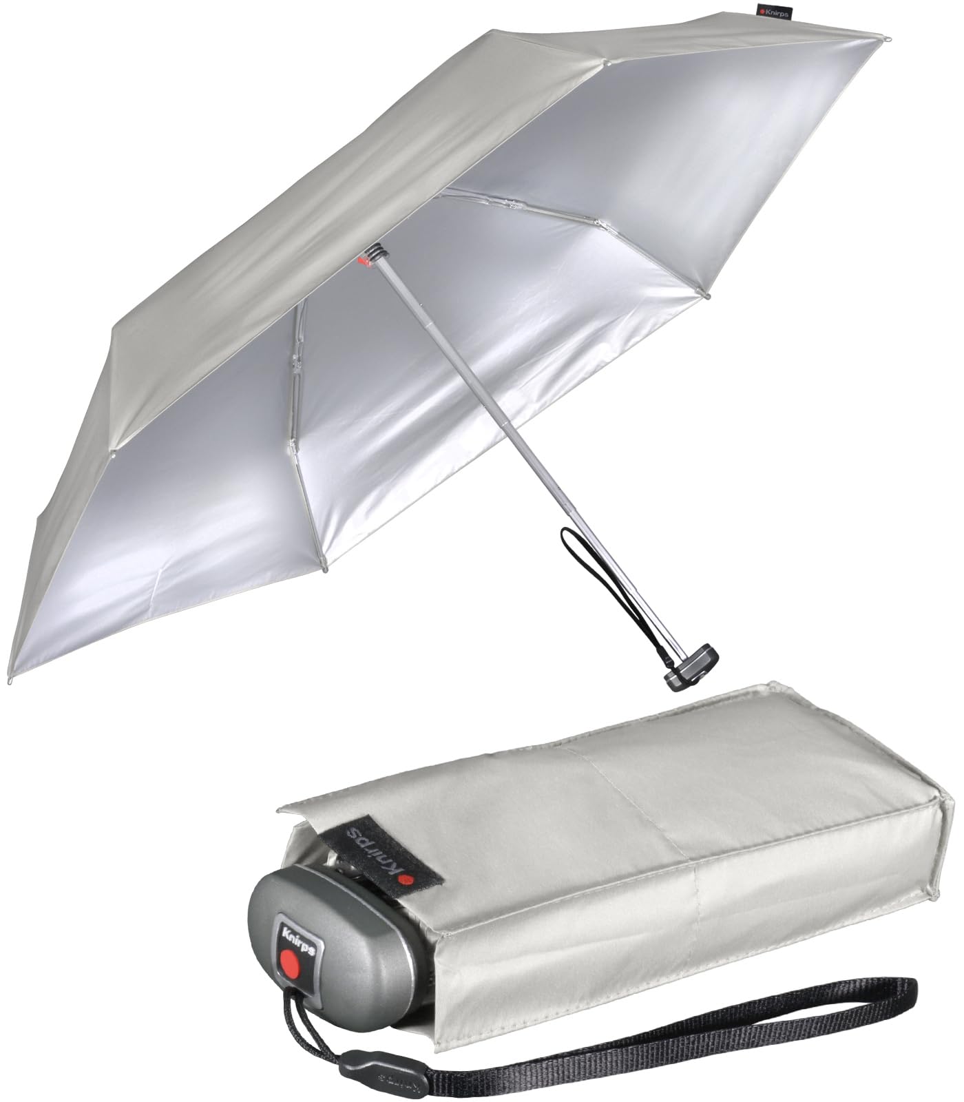 Knirps mini Taschenschirm Travel mit UV- und Hitze-Schutz Silver Heatshield stone