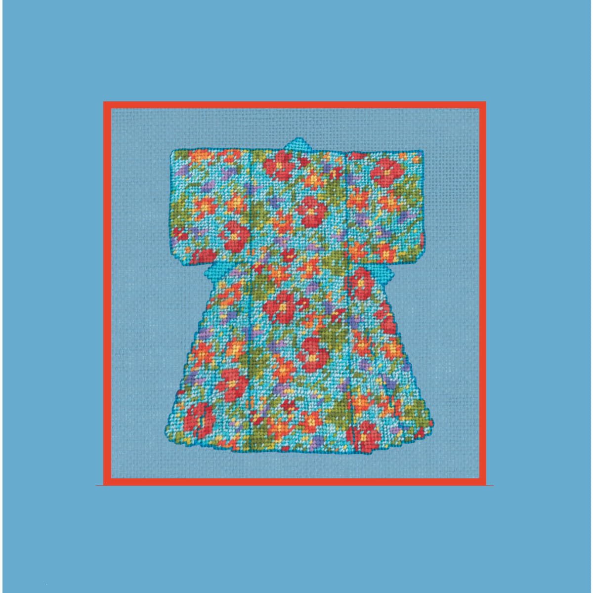 Le Bonheur des Dames counted petit point kit ""Floral Kimono"", 6,5x8cm, DIY