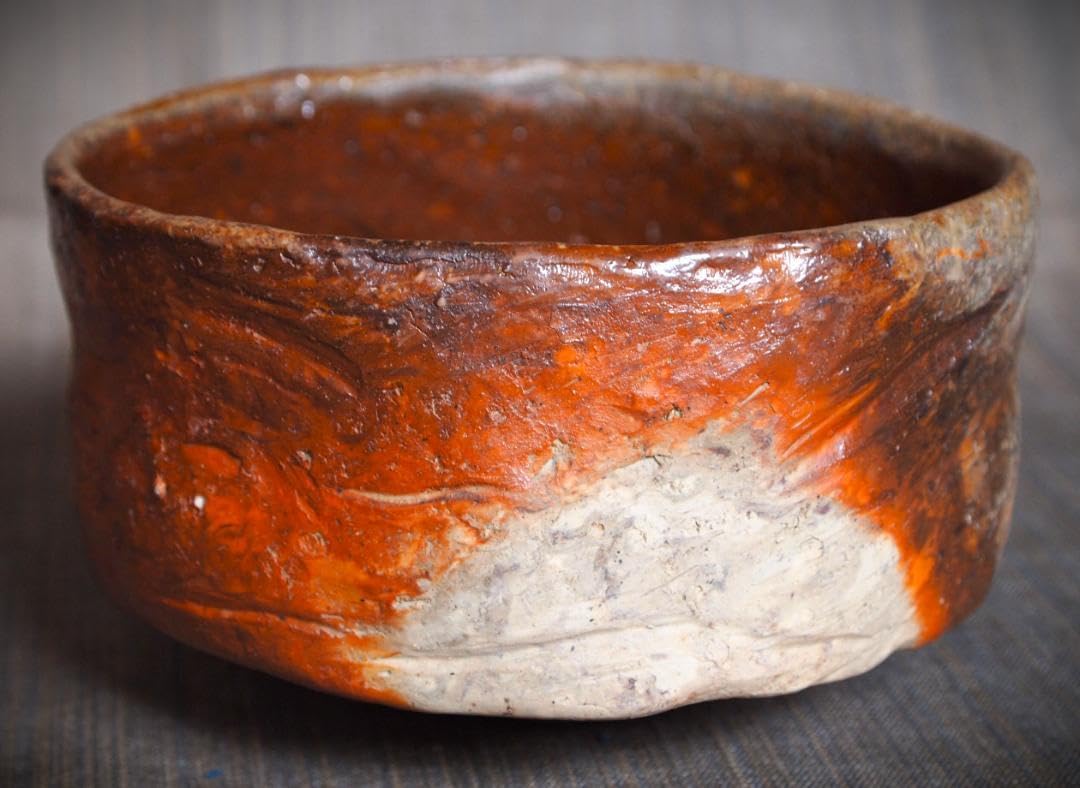 人気作家☆横山直樹《師：川端文男》☆備前自然練り込み茶碗共箱・布
