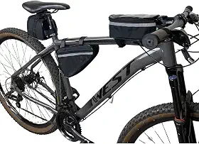 Kit Bolsa Bike Triangular Quadro Banco Selim Porta Celular Acessório Para Bicicleta ART MANIA