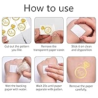 Vista 5 de Tatuajes falsos temporales personalizados con número de teléfono – Tatuaje temporal impermeable para niños, adhesivo de tatuaje falso duradero