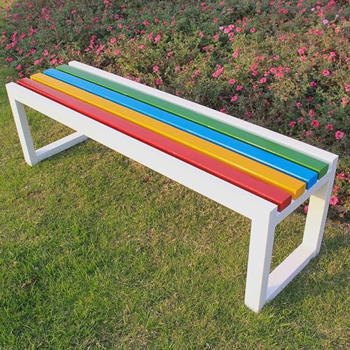 Banc de jardin en acier vert 120 cm pour terrasse et parc
