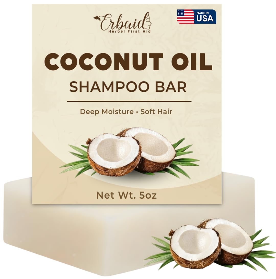 Coconut Oil Shampoo Bar – Natural Bar Shampoo & Hair Soap for Dry Dull Hair