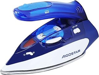 Aigostar Travel Steam Iron 1100 W, Travel Iron 110/240 V, Portable Foldable Handle Travel Steam Iron Small Mini Iron Light...