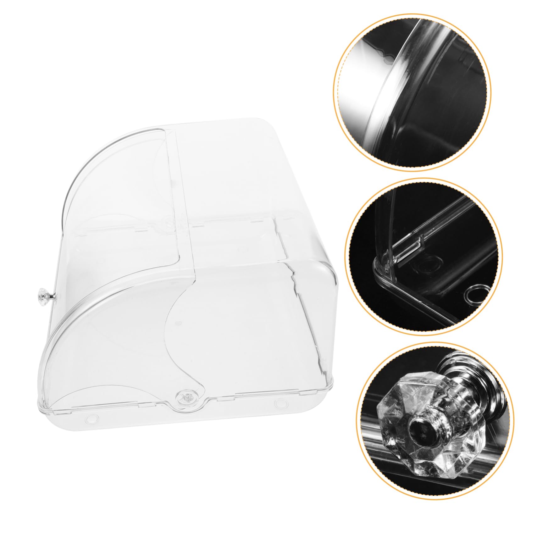 Caja para Pan de Plástico con Tapa Enrollable Transparente Contenedor para Almacenar Pan y Productos de Panadería Preserva y Organiza Bollería Encimera