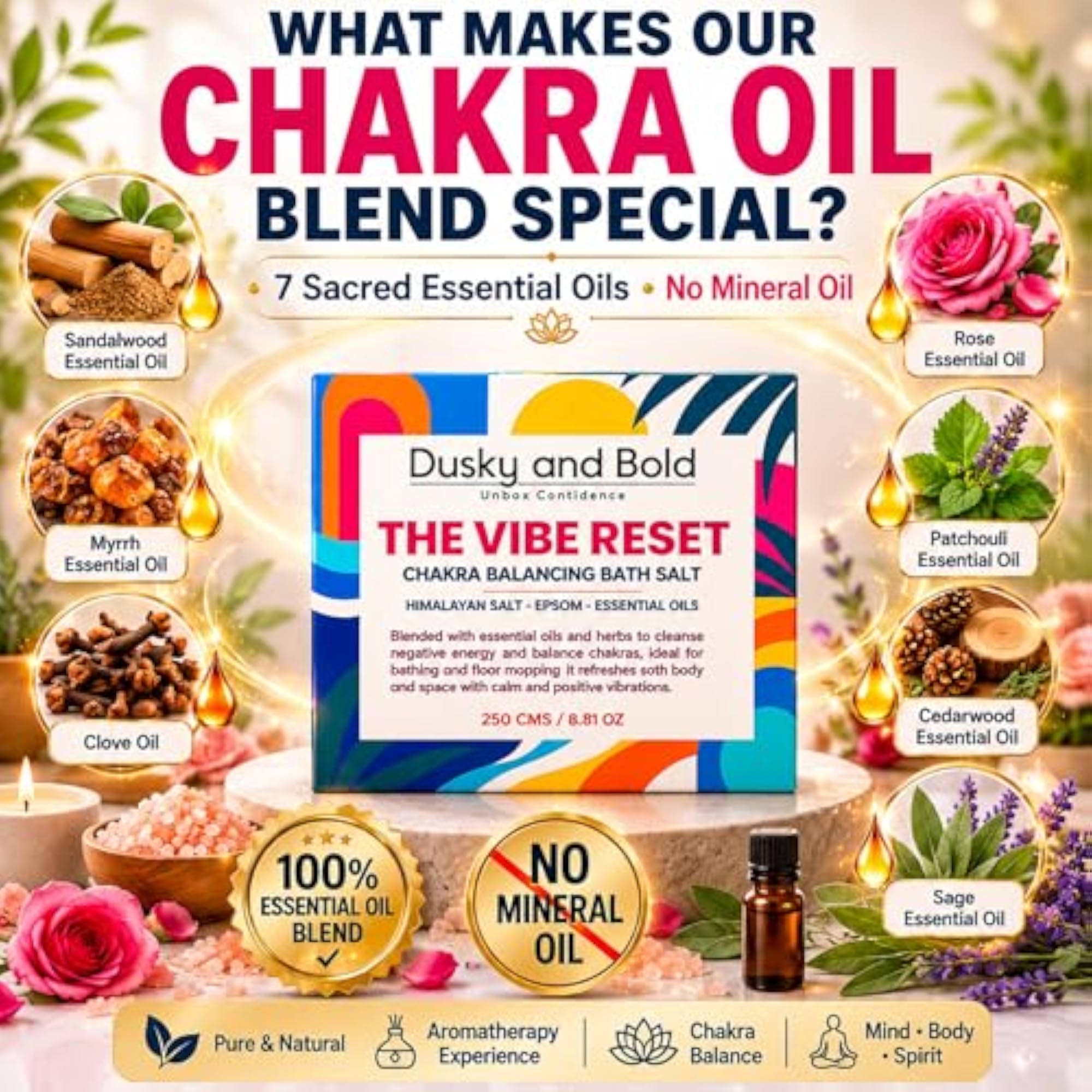 Spiritual Chakra Balancing Bath Salt, Aura Cleansing Soak