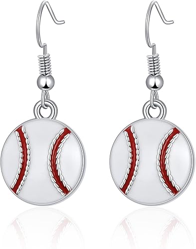 Aretes colgantes de pelota deportiva aretes de fútbol, baloncesto, fútbol, voleibol, béisbol para mujeres fanáticos